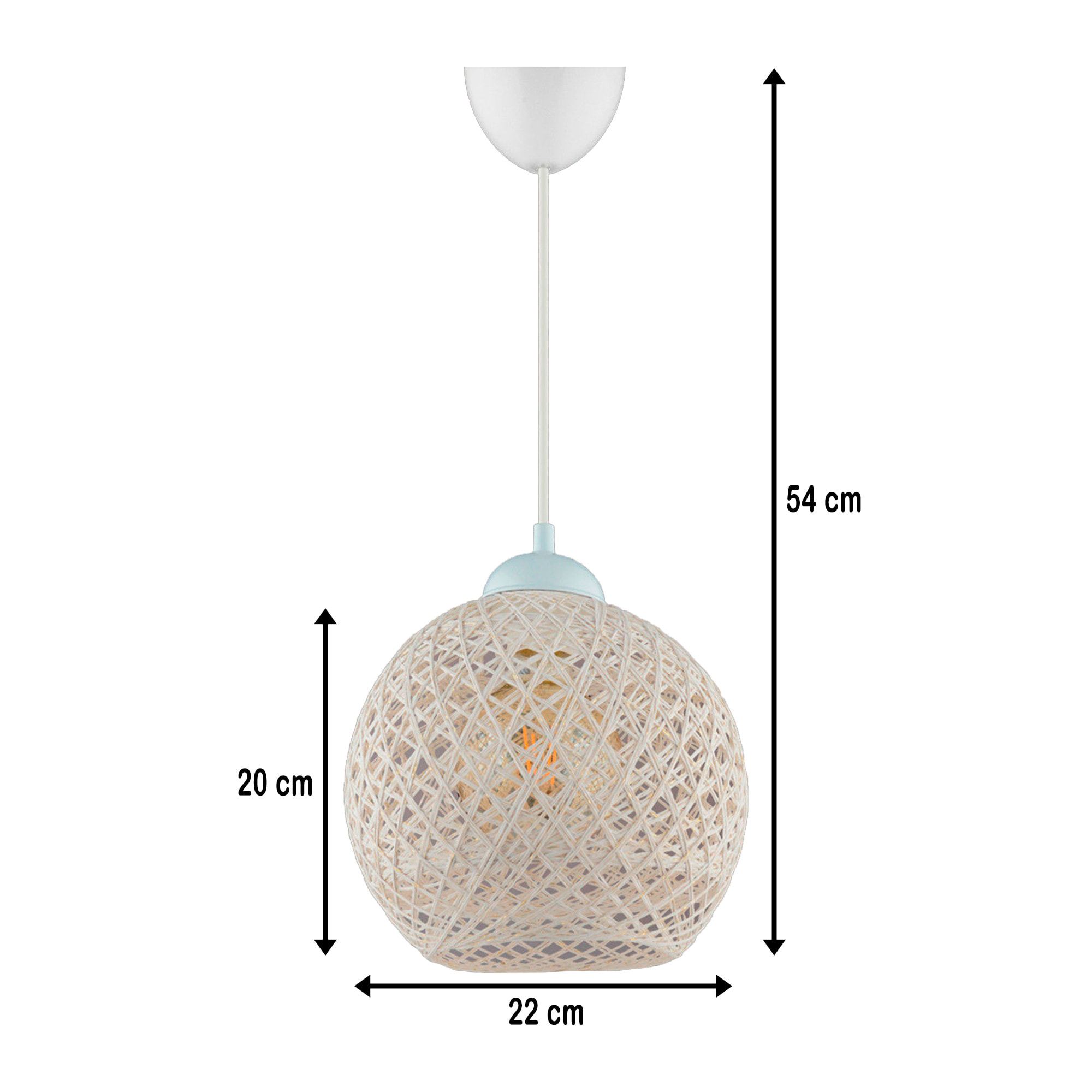 Lámpara de techo 54 cm. blanco, tipo E 27 Max 60 W