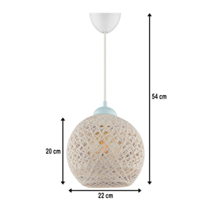 Lámpara de techo 54 cm. blanco, tipo E 27 Max 60 W
