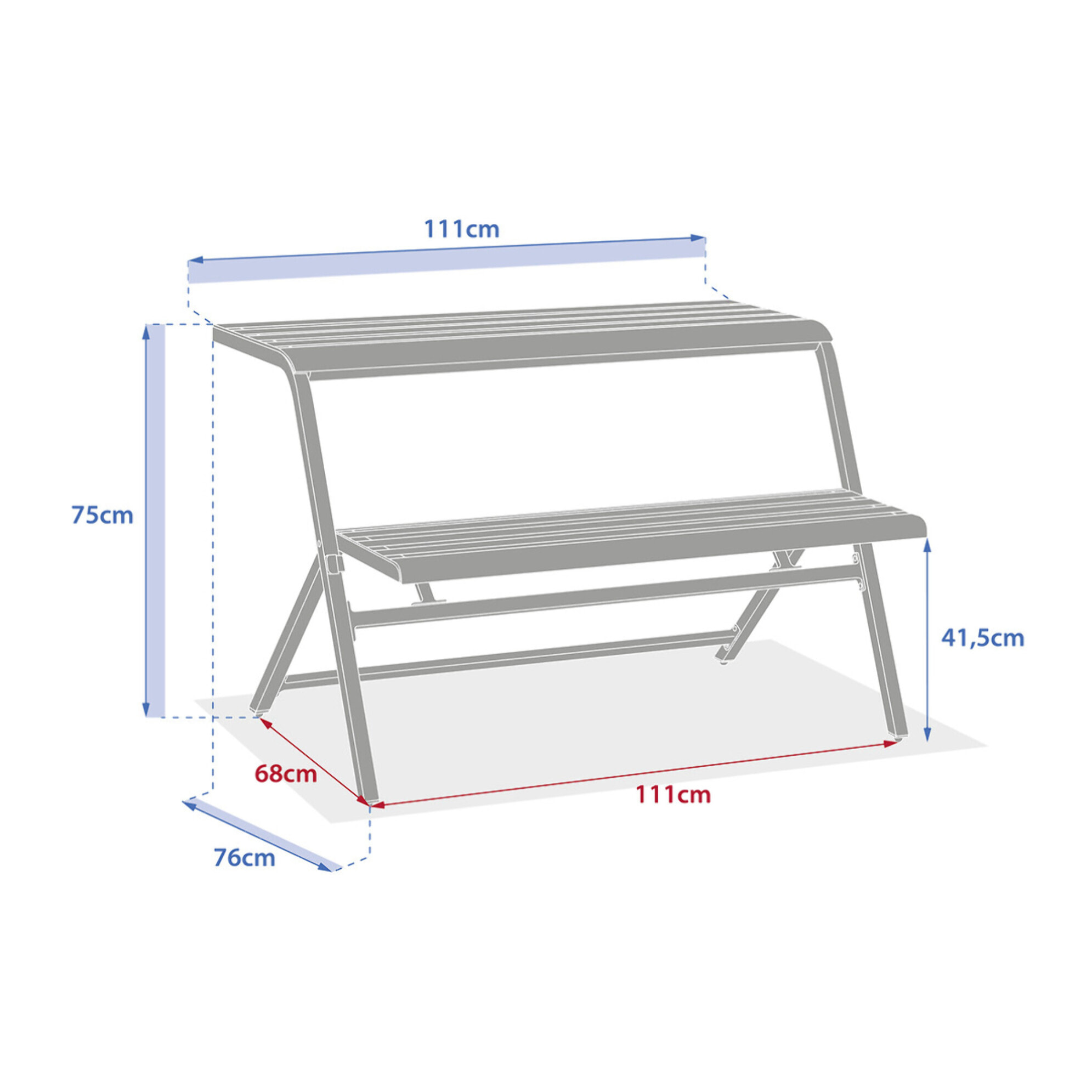 Ensemble de balcon "Drilia" argile 2 places en acier