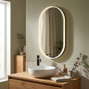 Miroir LED ovale 54 x 94 cm avec capteur tactile et mémoire des réglages SAT Fusion (SATZFULED5494)