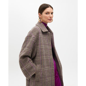 Cappotto di lana a quadri