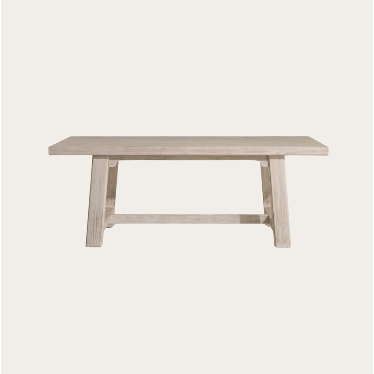 Table à manger Oblak -bois massif d'araucaria-couleur blanc shabby 200 x 75 x 100 cm