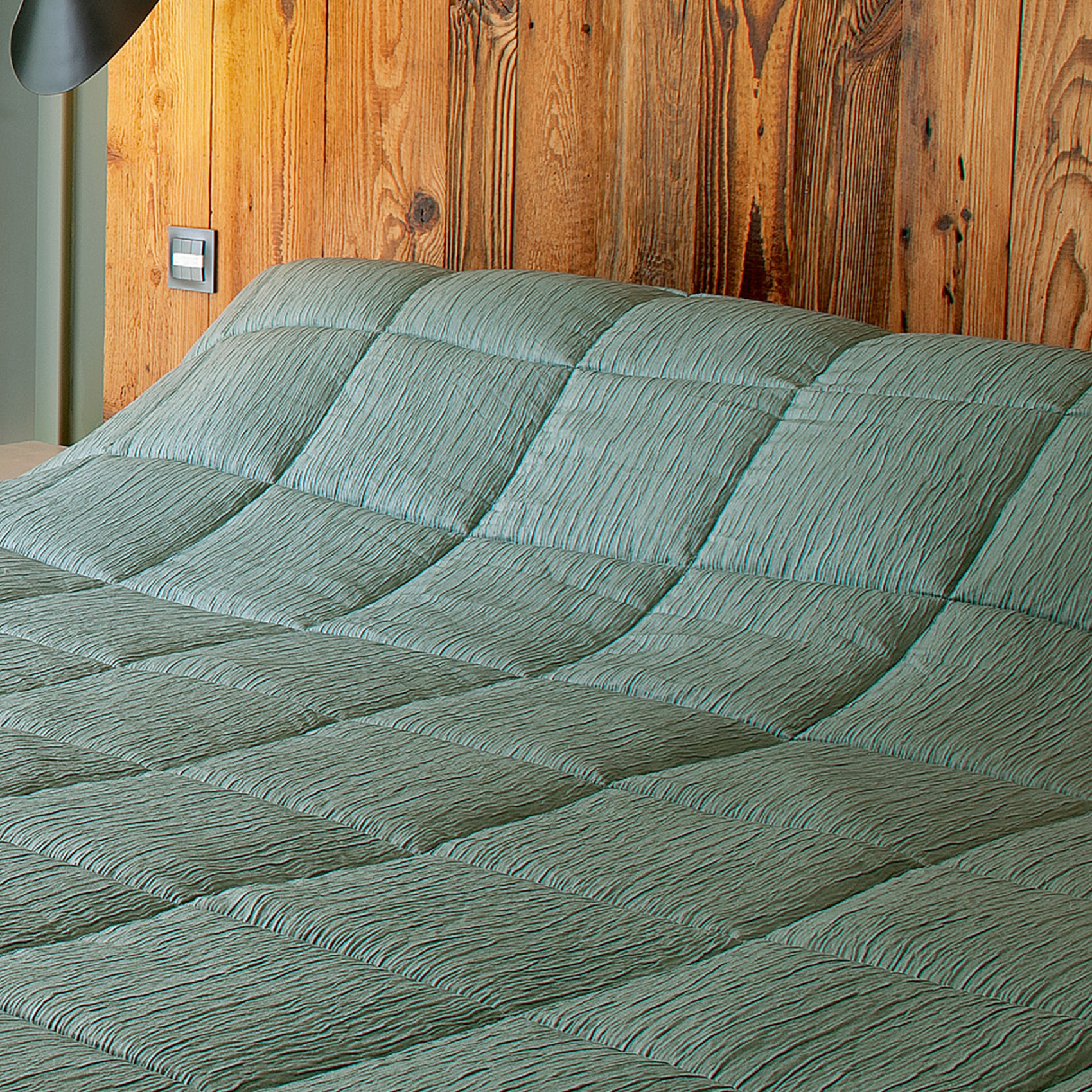 Edredon ou jeté de lit  - Effet Froissé - Vert