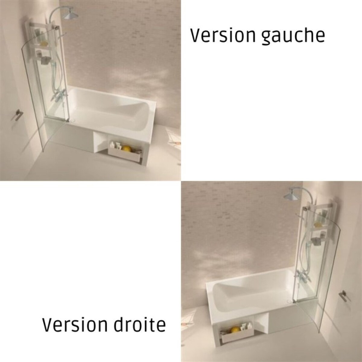 Baignoire antidérapante bain douche Malice blanc mat