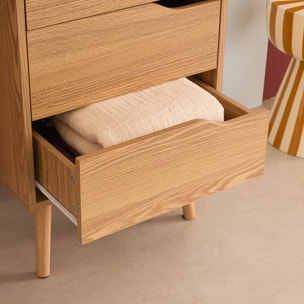 Commode chiffonnier décor bois naturel 4 tiroirs - 48 x 39.6 x 96 cm - Nepal
