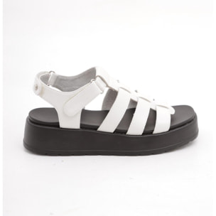 SANDALO FLATFORM RAGNO CHOCOLA' BIANCO