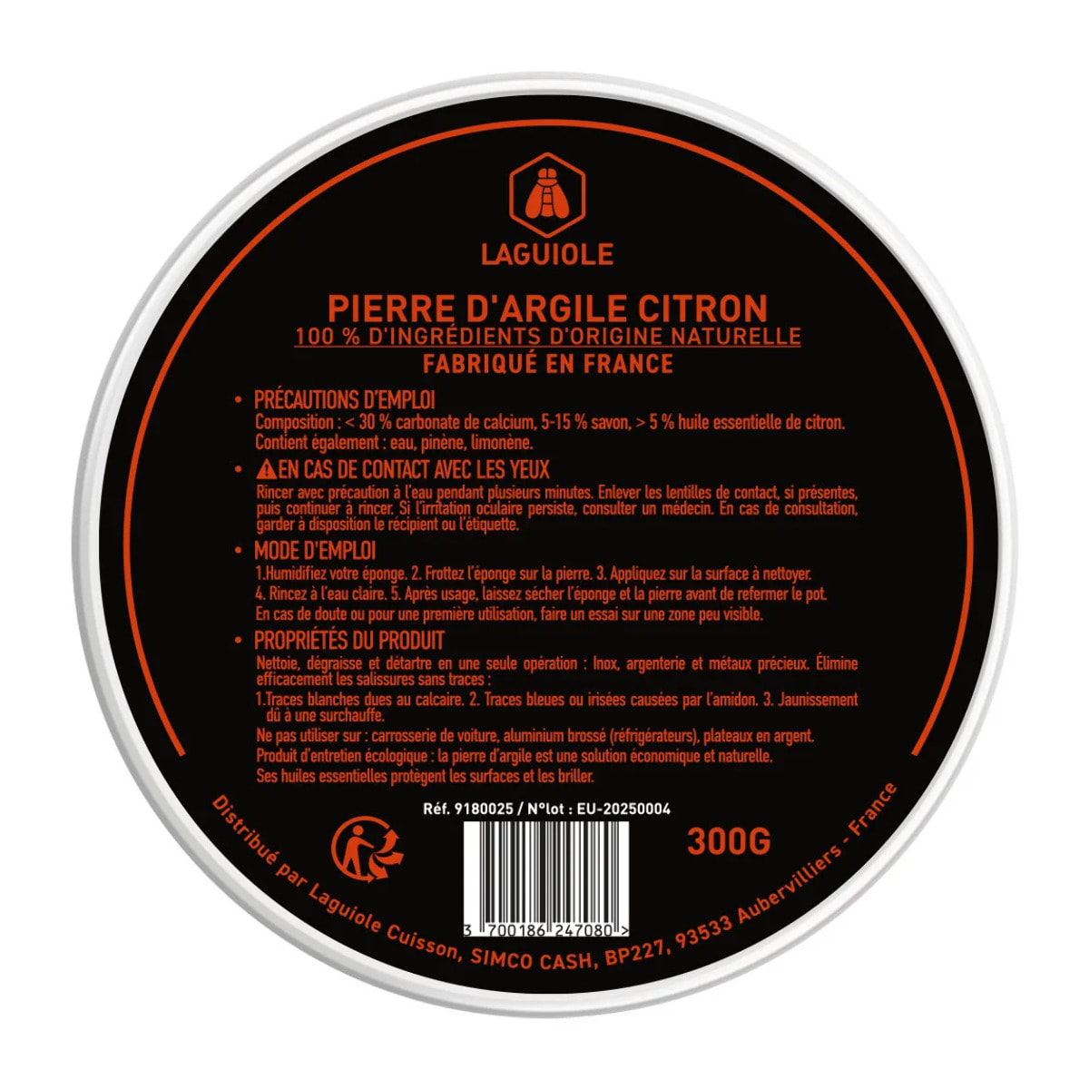 Pierre d'argile blanche 330 g