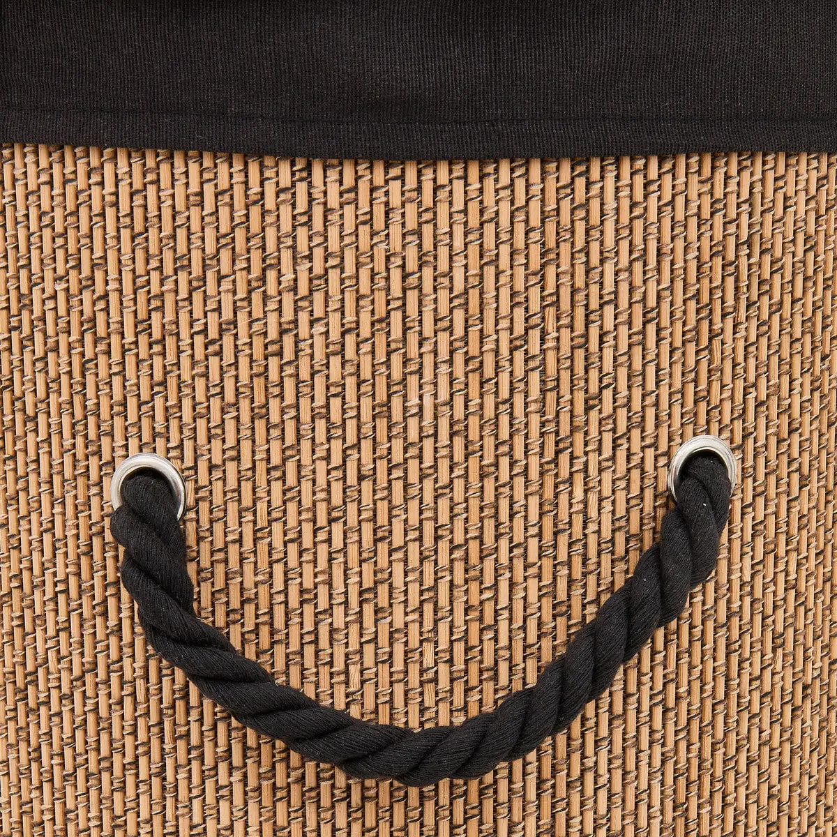 Panier à linge Stemy 48L noir et beige