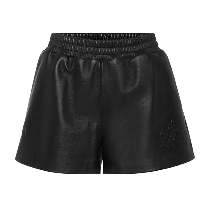 PHILIPP PLEIN Pantaloncini in pelle SIGNATURE