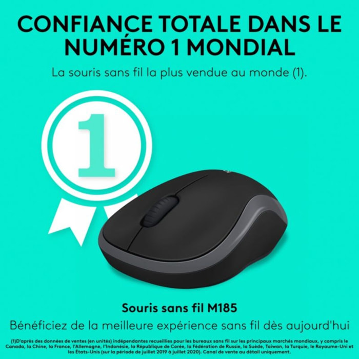 Souris sans fil LOGITECH M185 Swift Grey