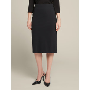 Elena Mirò - Falda de tubo de punto milano - Negro