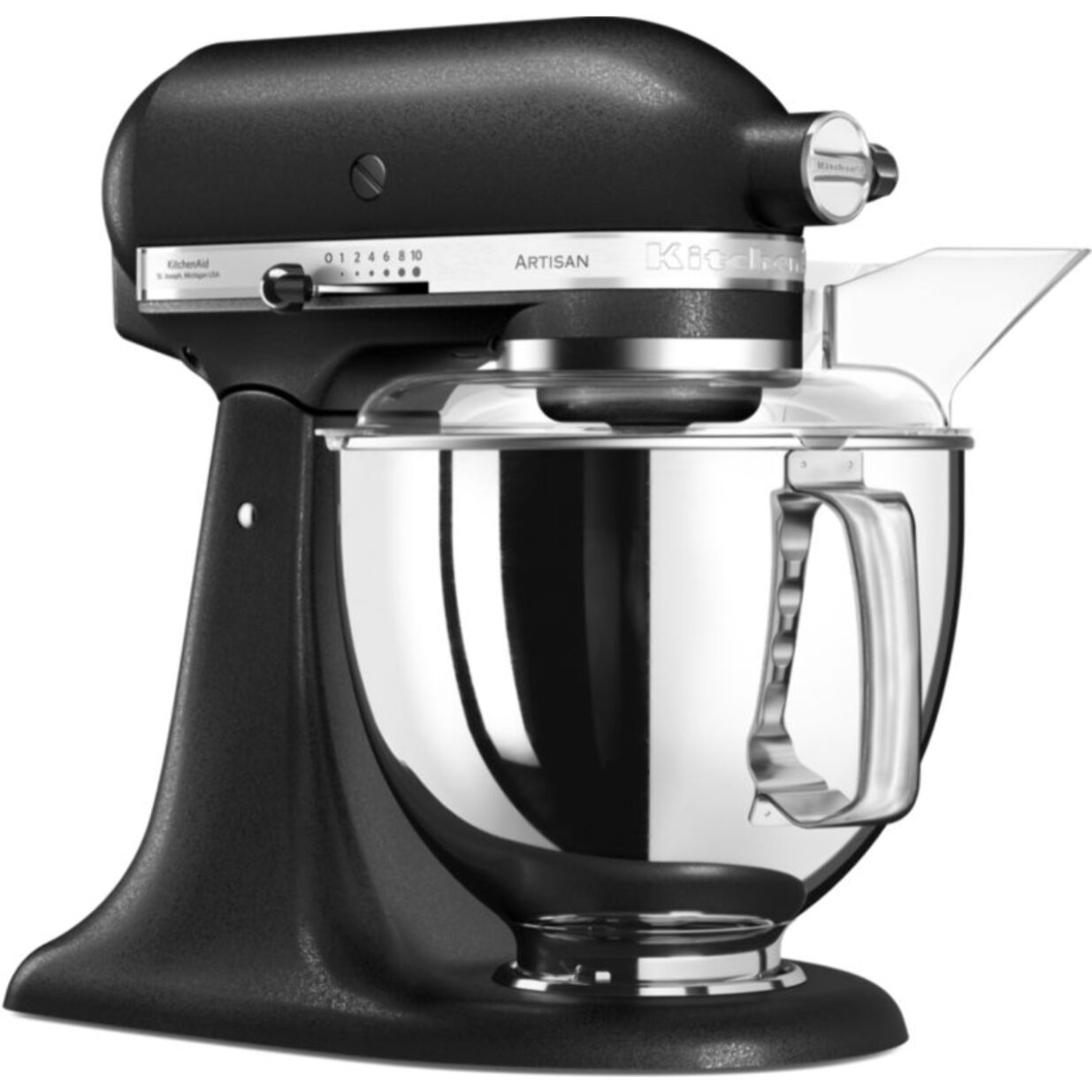 Robot pâtissier KITCHENAID 5KSM175PSEBK Artisan Truffe Noire, 4,8 L, bol avec poignée + bol 3 L, batteur souple et couvercle