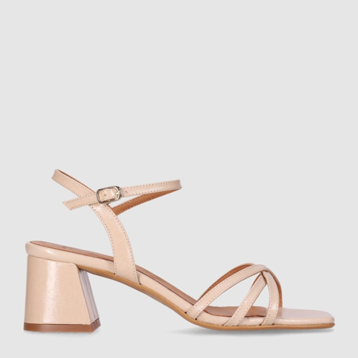 Sandalias - Beig - Tacón: 4 cm