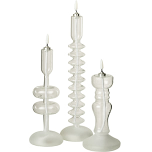 J-Line bougie - verre - transparent - lumières LED