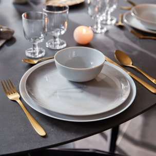 6 coppette grigie effetto marmo casuale 12 cm Diwali Marble Granit - Luminarc