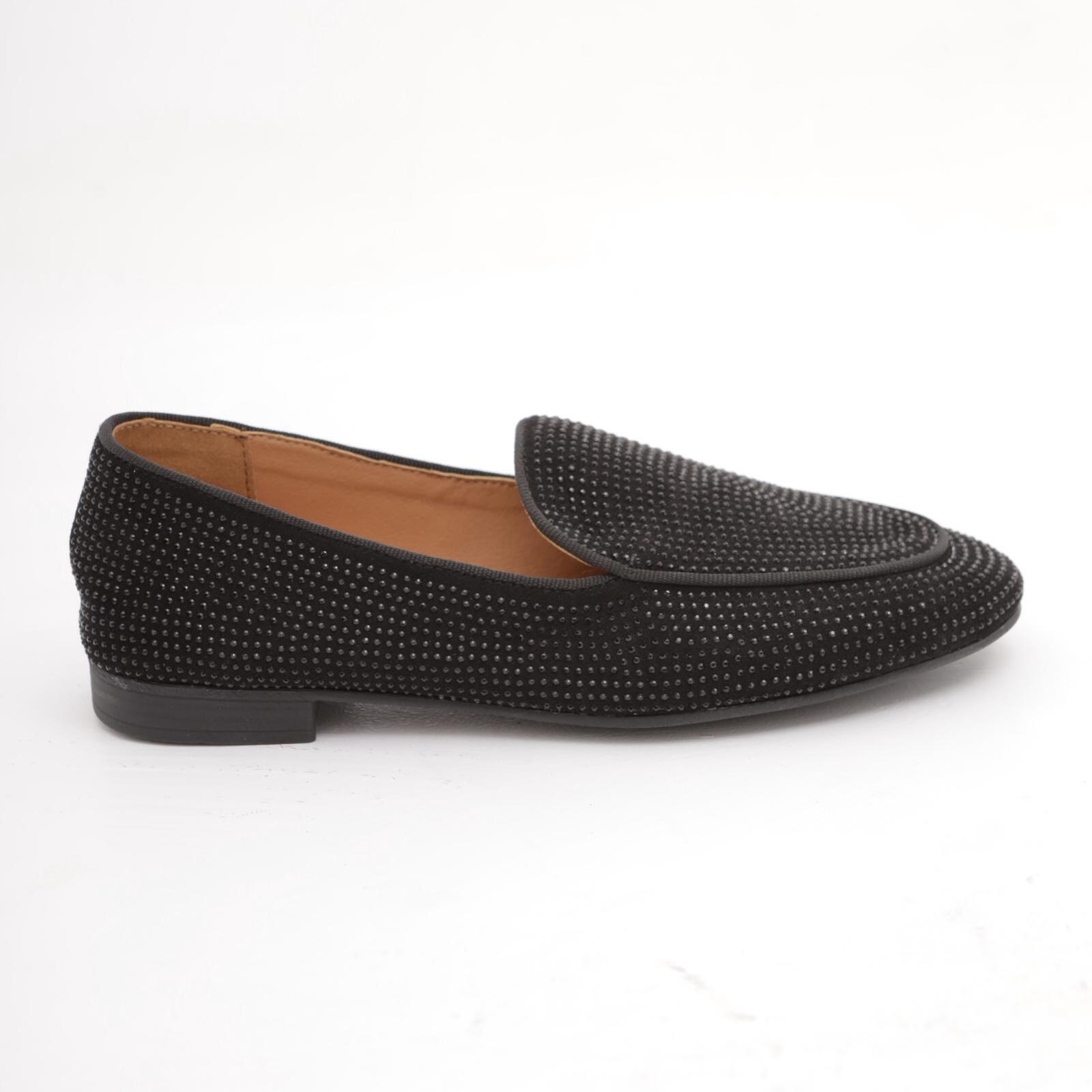 MOCASSINO STRASS CHOCOLA' NERO