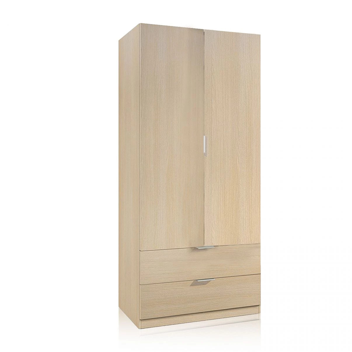 Armario de 2 puertas y 2 cajones en roble 81,5x180 cm Low Cost Roble