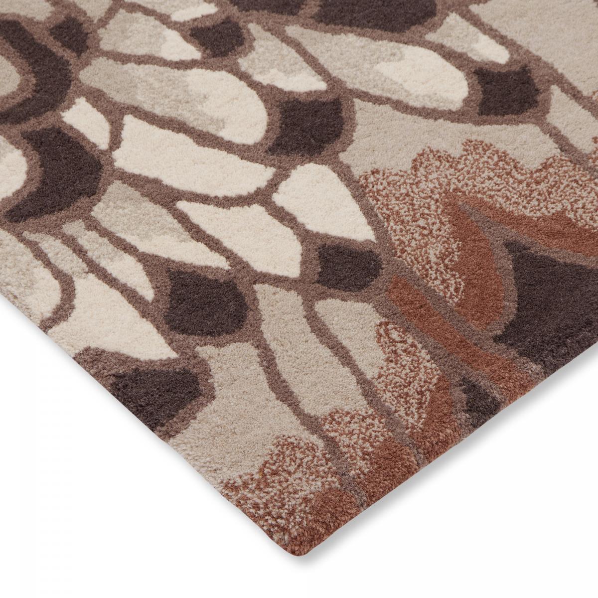 Tapis salon et chambre fait à la main en laine motif floral HAXE