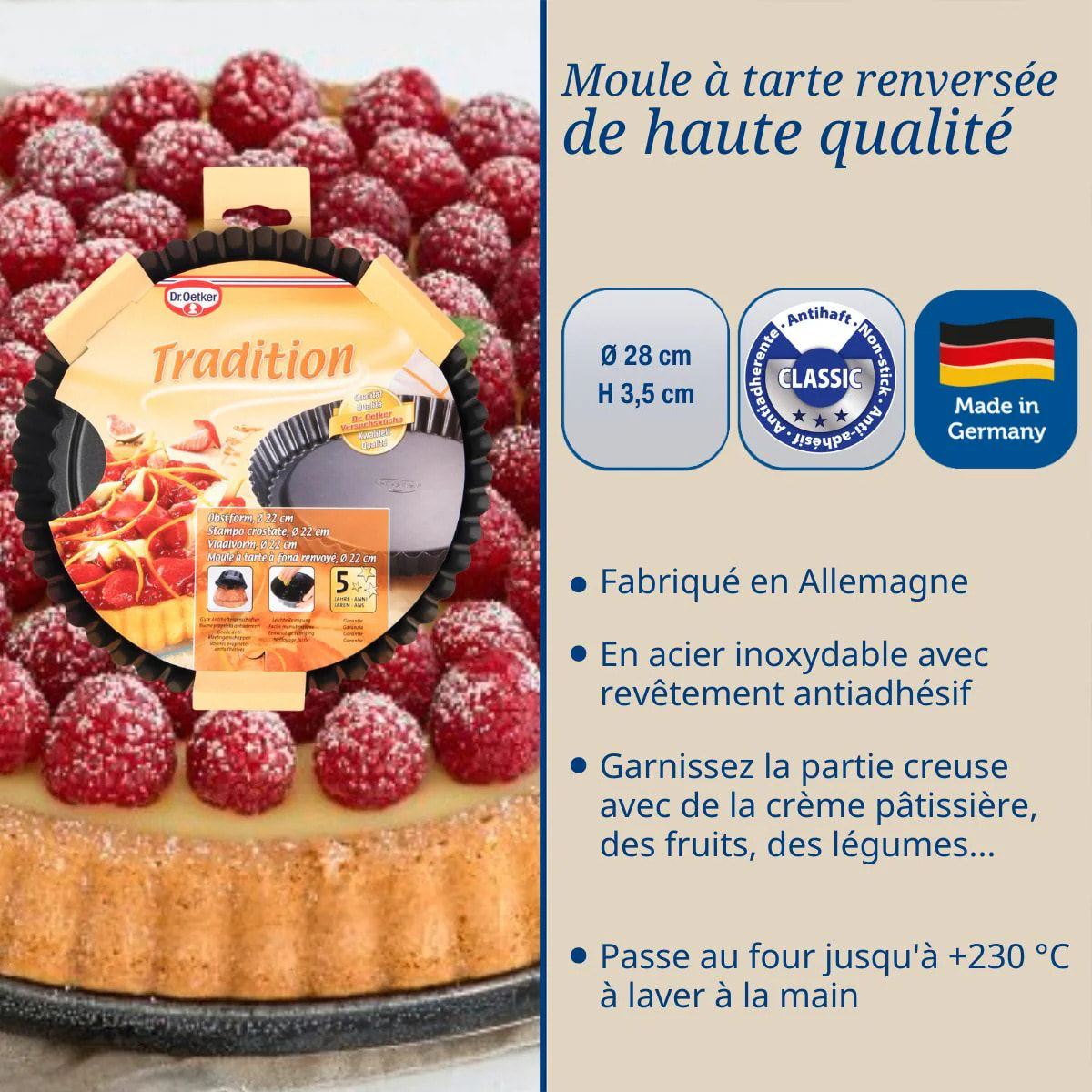 Moule à tarte renversée 28 cm Dr.Oetker Tradition