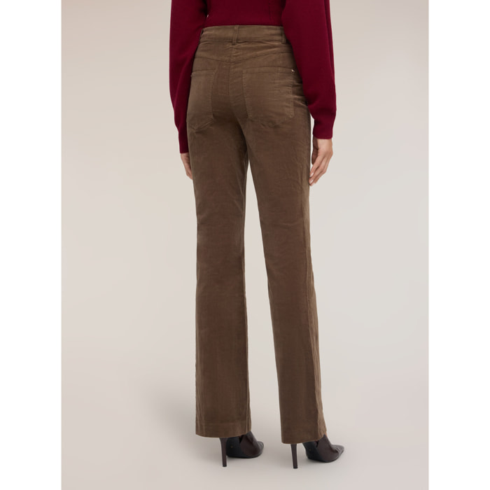 Motivi - Pantaloni flare in velluto a coste - Marrone