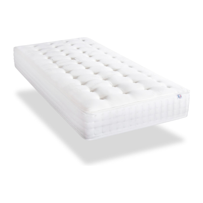 Matelas Châtelet, Soutien Ferme, 24 cm, Mémoire de Forme & Mousses Haute Densité, Fabrication Française, Déhoussable