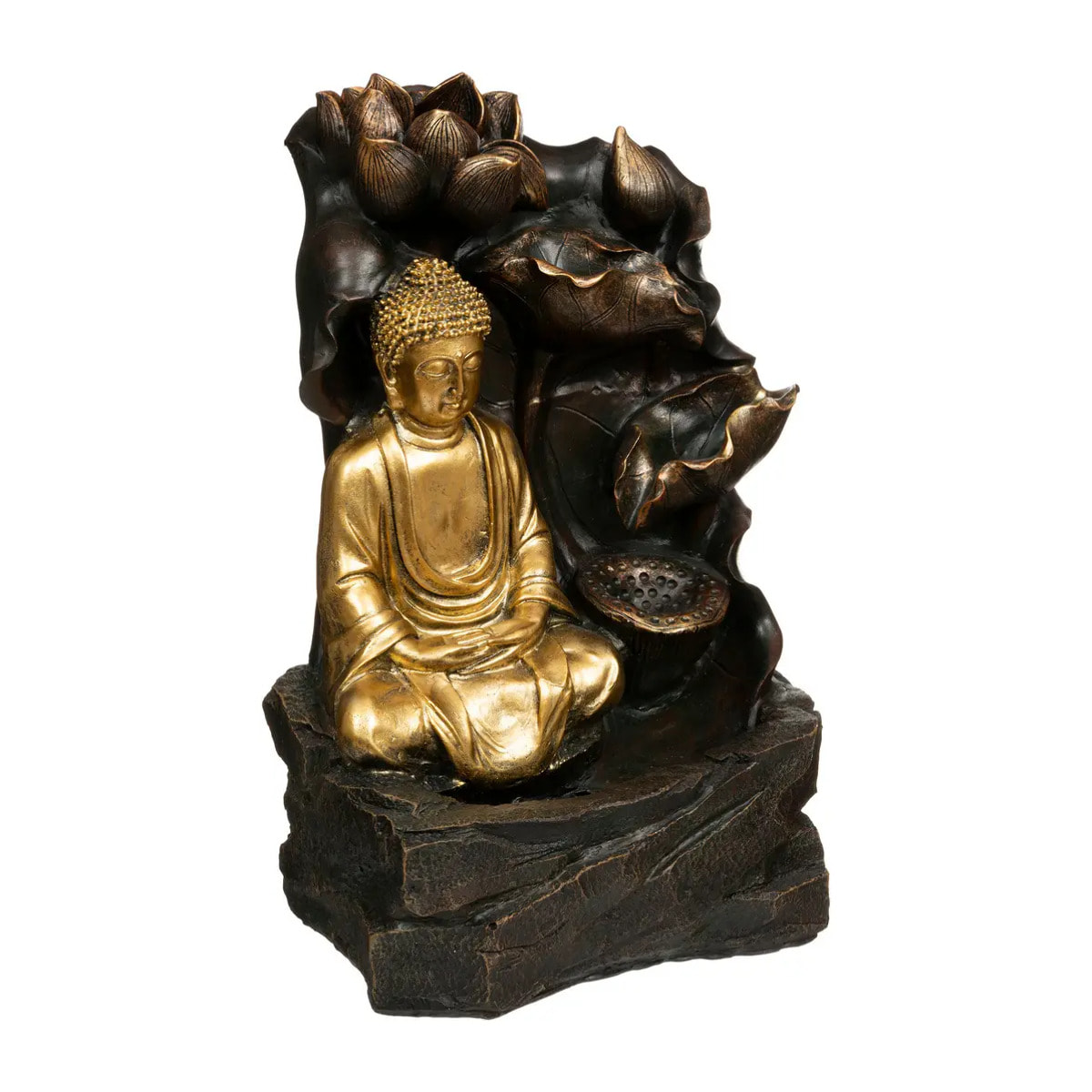 Fontaine "Kalyani" - résine - doré - H39 - 5 cm