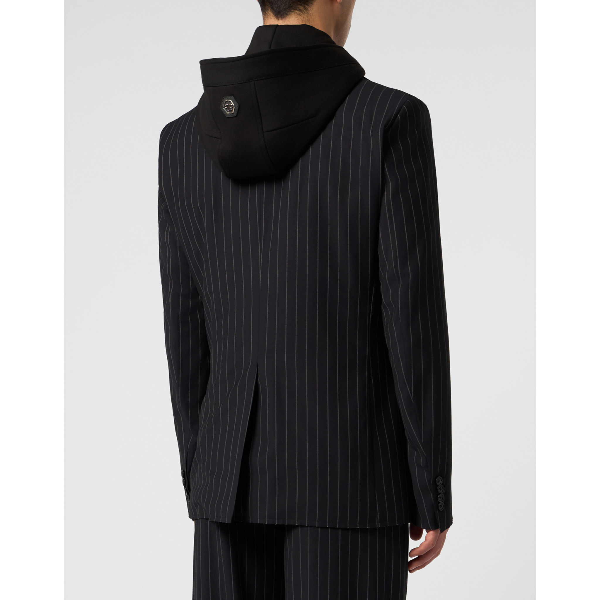 PHILIPP PLEIN Hooded Blazer Pinstripe
