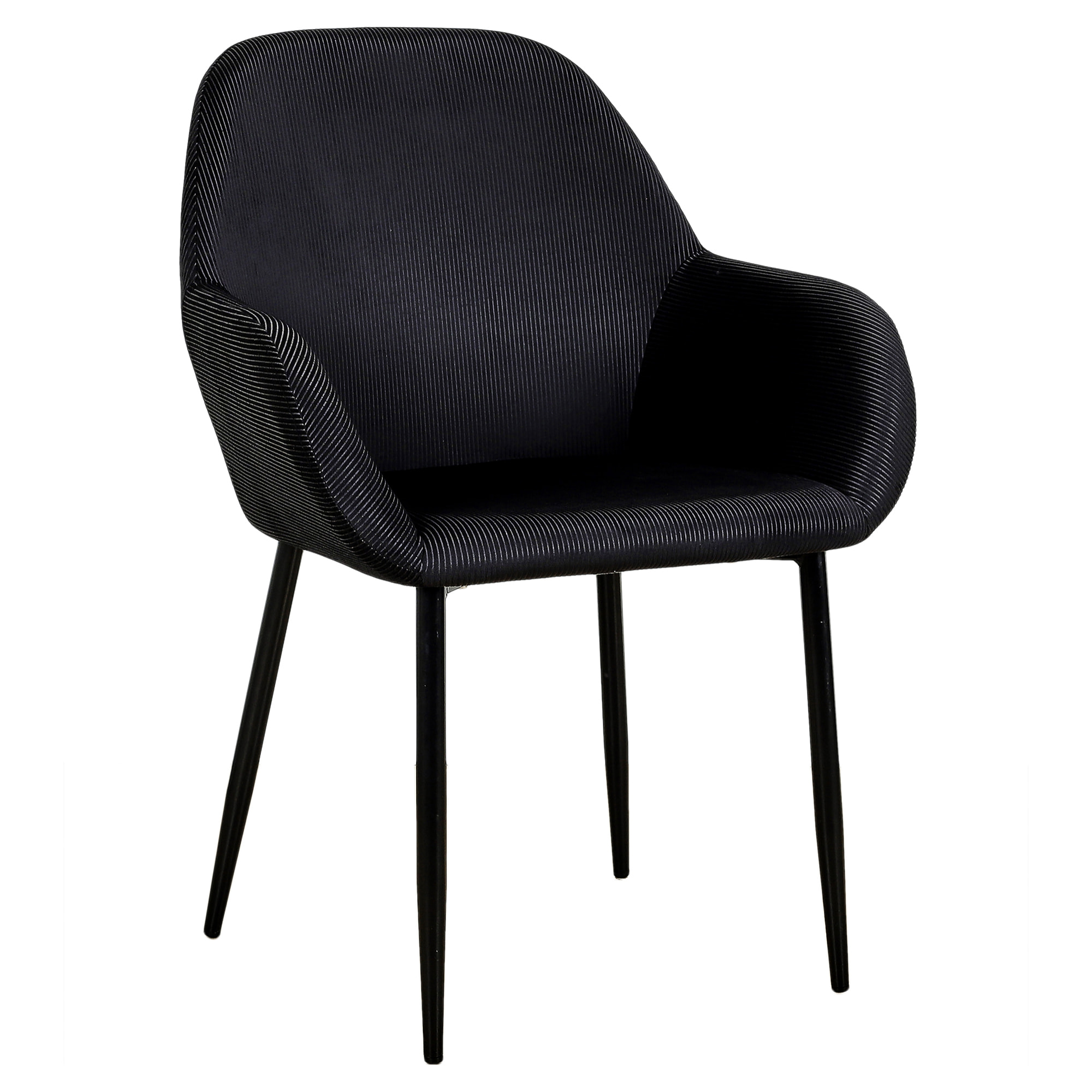 Fauteuil Giulia Noir Velours Cotele - Lot De 2