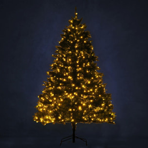 Sapin de Noël artificiel lumineux LED x 700 blanc chaud + support pied Ø 132 x 210H cm 2154 branches vert