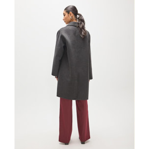 Cappotto in tessuto con decorazioni di strass sul petto
