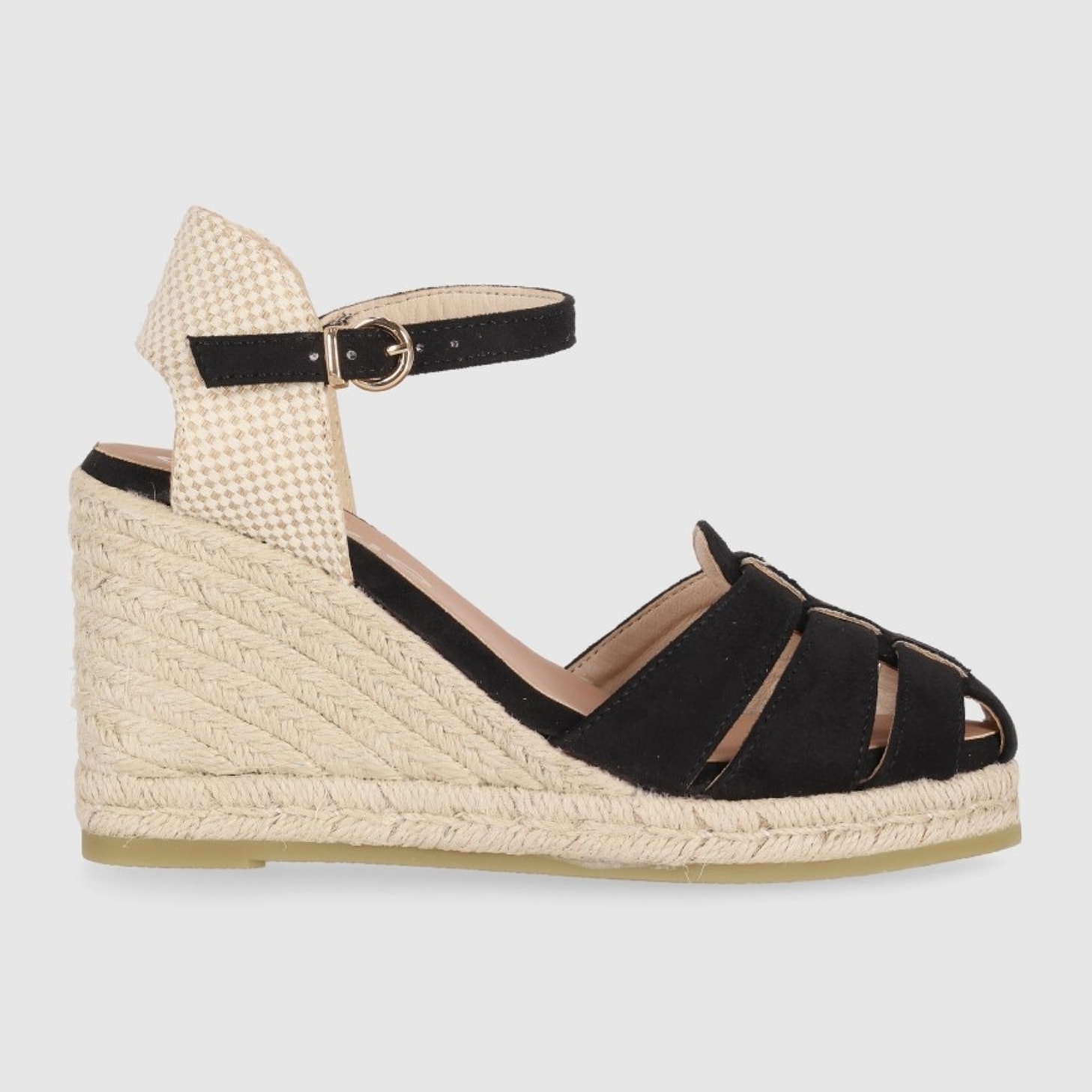 Sandalias de Tejido - Negro - Tacón: 8 cm