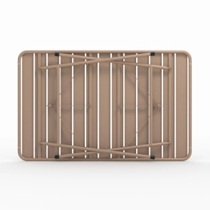 Table de jardin en métal taupe 4 personnes - Yumi