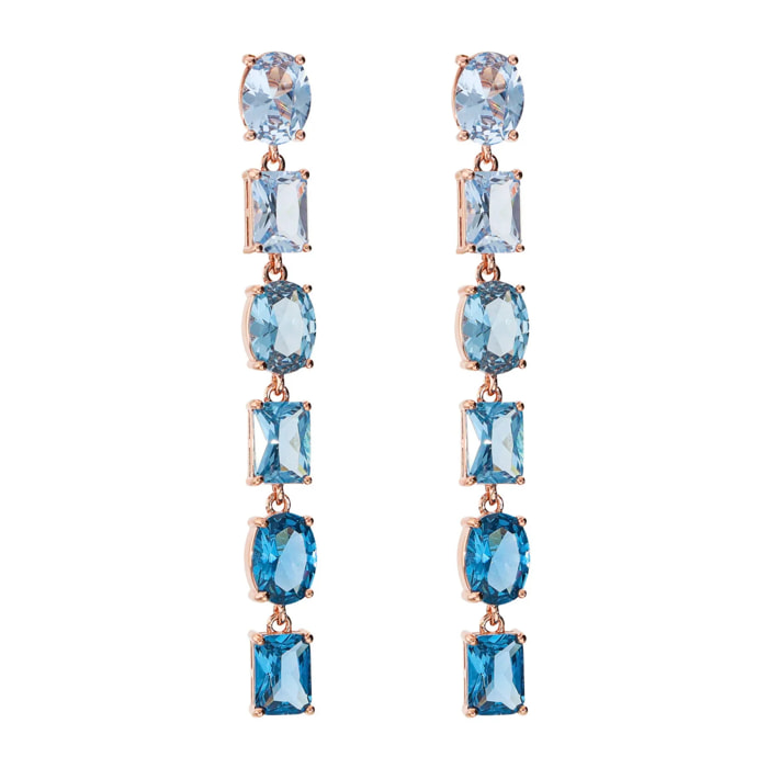 Orecchini Pendenti con Cubic Zirconia Verdi Effetto Degradé