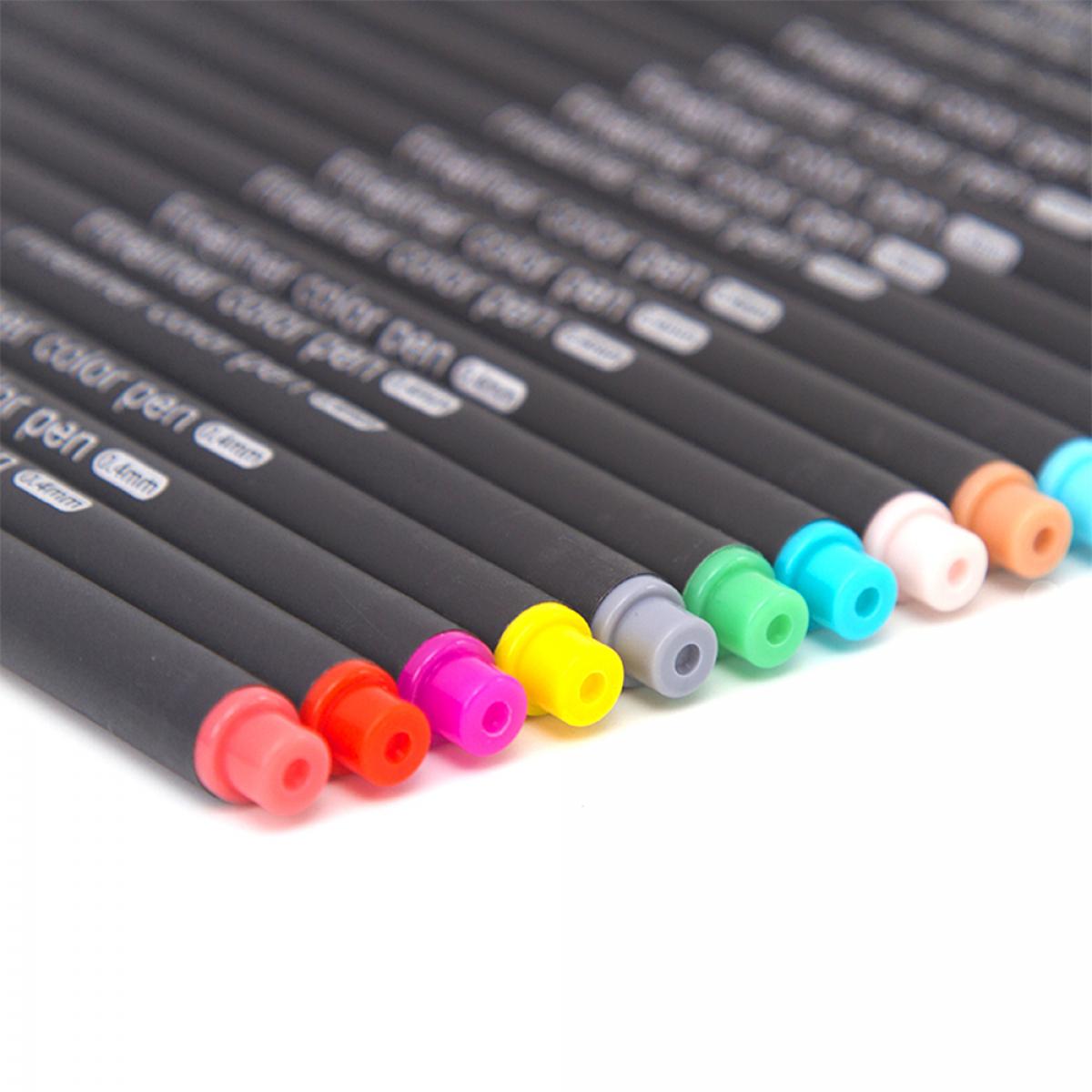 Set di 36 penne professionali COLOR FINELINER punta fine 0,4 mm. Colori definiti e brillanti per contorni, illustrazioni, mandala...