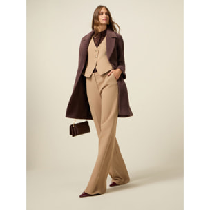 Oltre - Pantaloni palazzo in tessuto crêpe - Beige