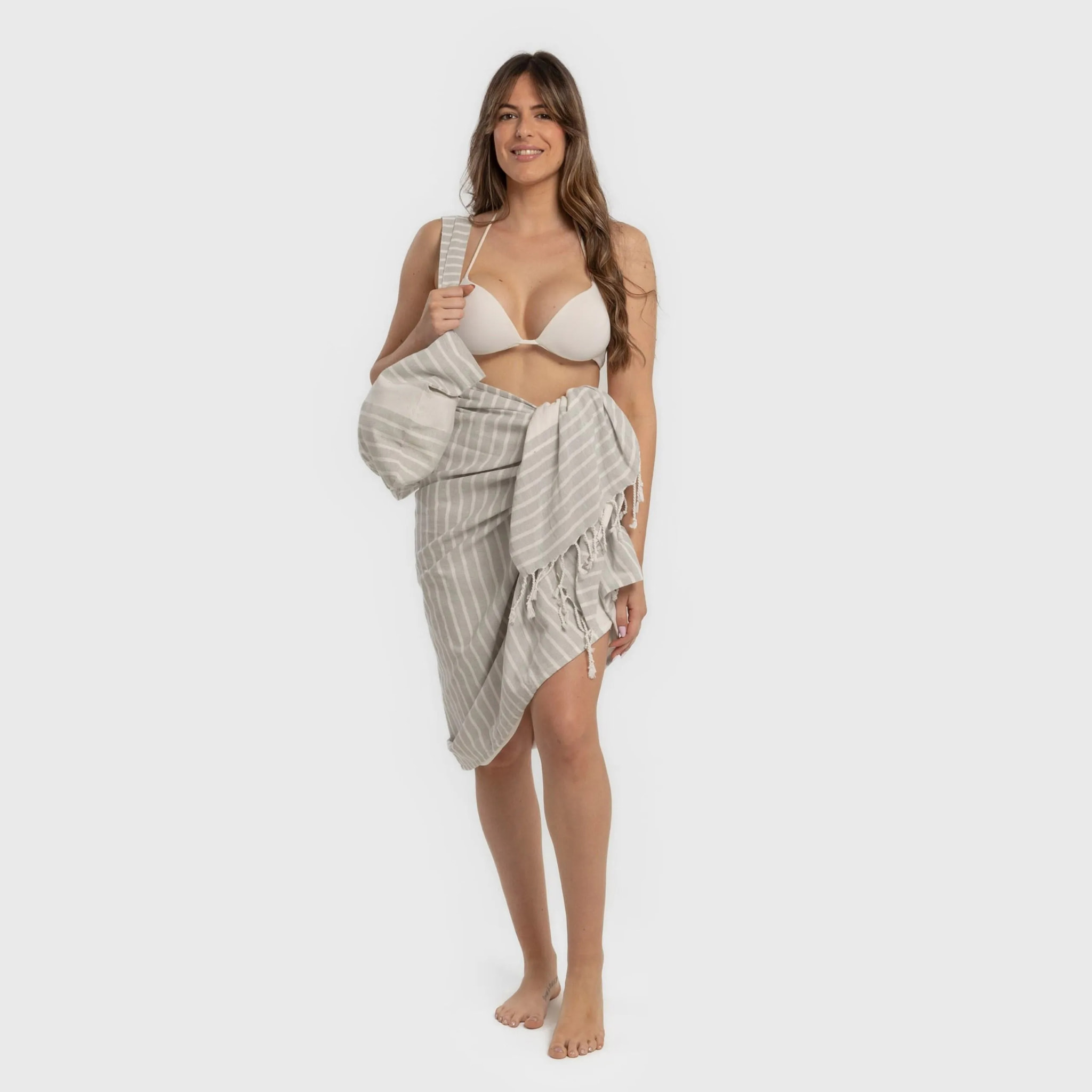 Pack Toalla Pareo + Bolso Raya algodón