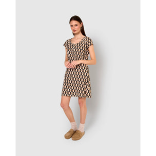 Camisón corto de algodón santorini beige