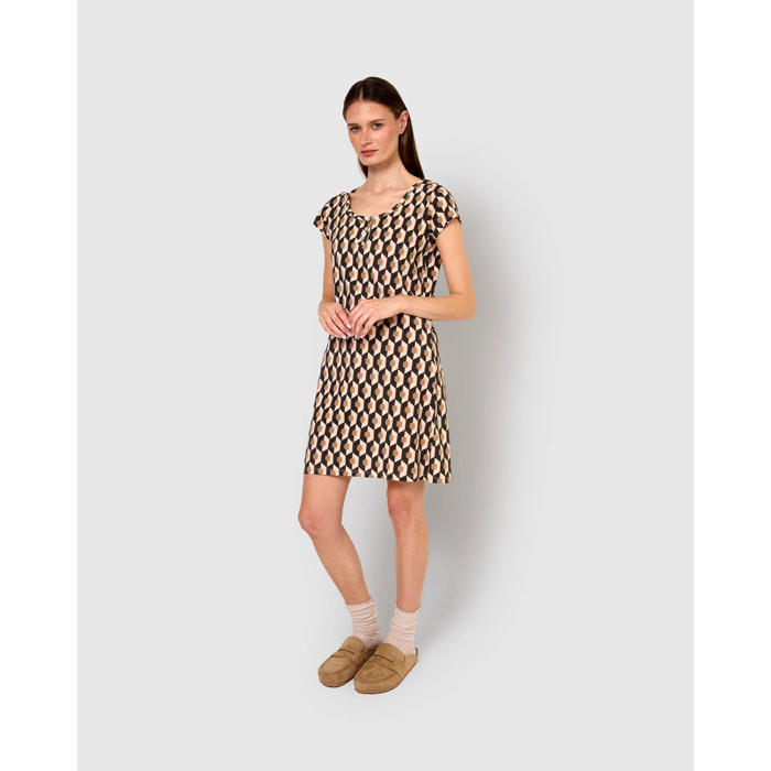 Camisón corto de algodón santorini beige