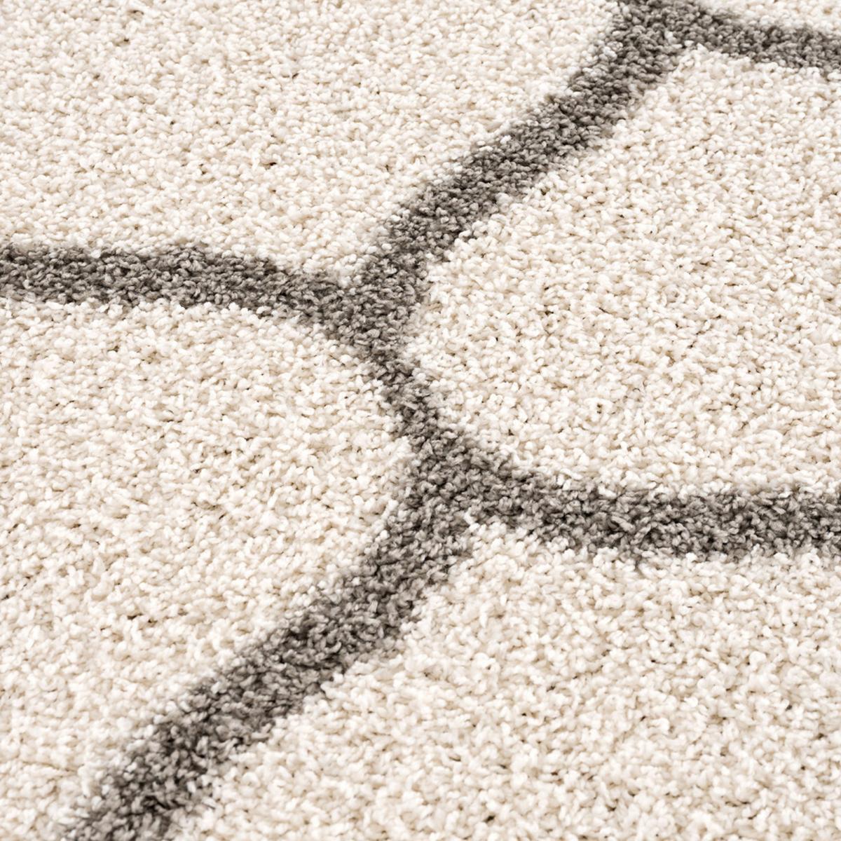 Tapis longs poils shaggy tissé motif scandinave HABO