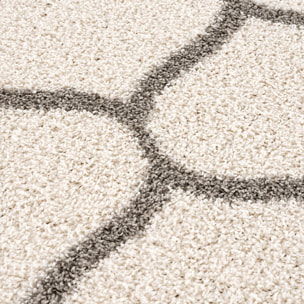 Tapis longs poils shaggy tissé motif scandinave HABO