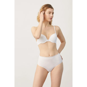Slip a vita alta in cotone bianco