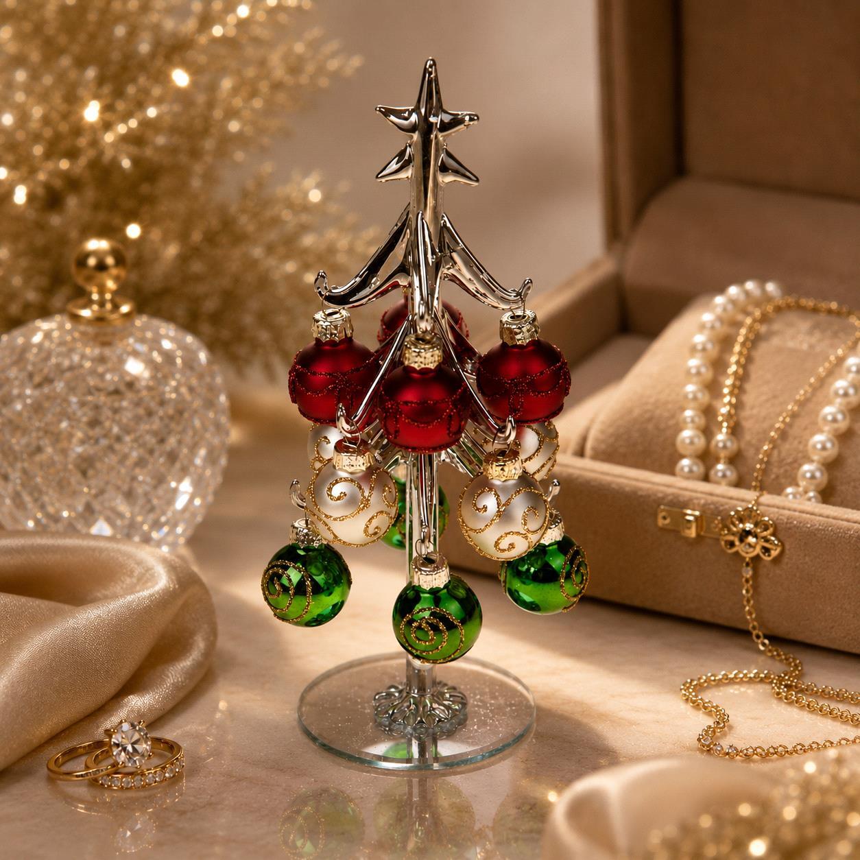 Albero con ornamenti - Pezzi 3 - ROSSO - Bianchi Dino SpA