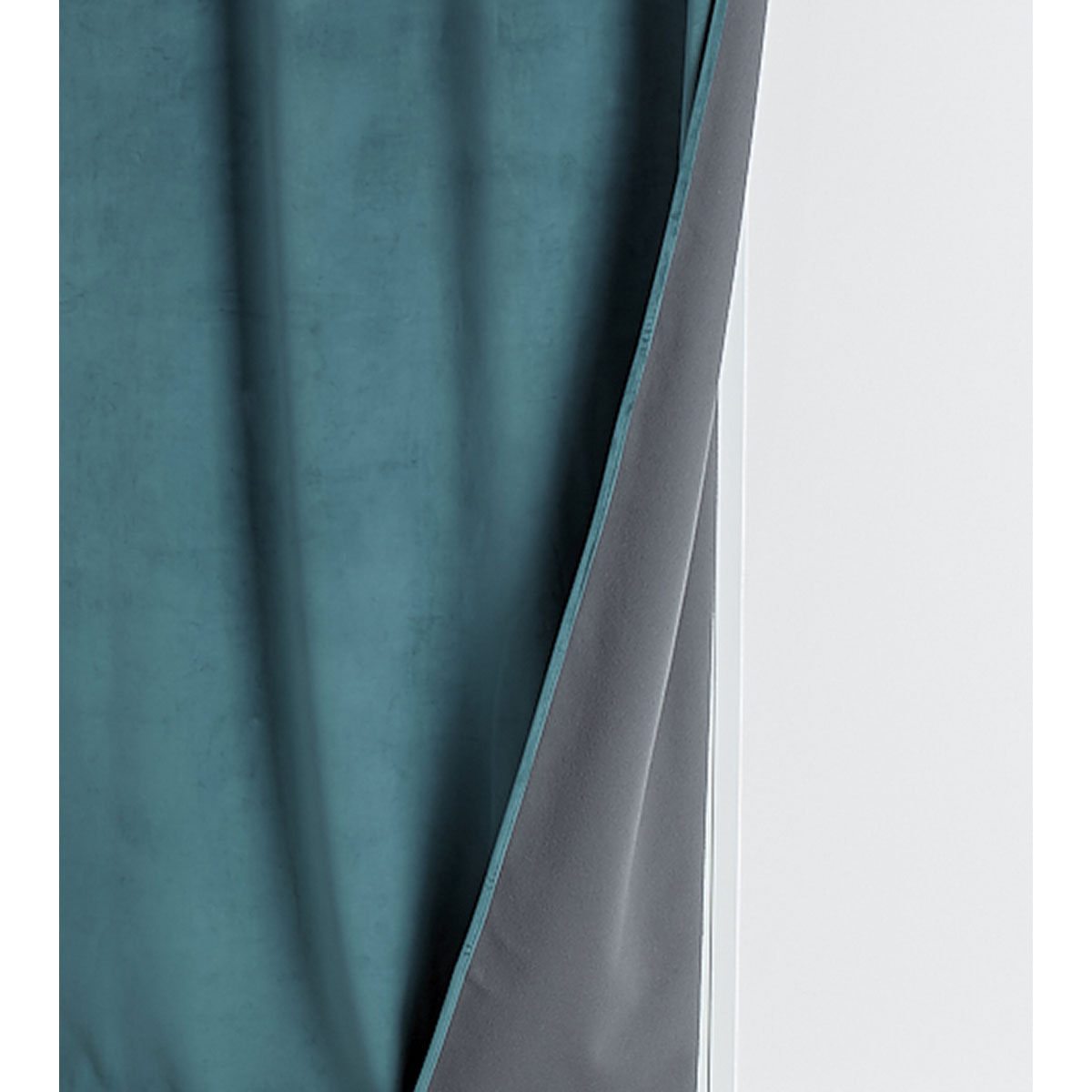 Rideau isolant et occultant en velours doublé polaire - Bleu Paon