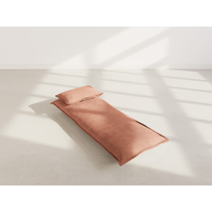 Candice - Banquette 1 place convertible clic-clac en velours côtelé - Terracotta