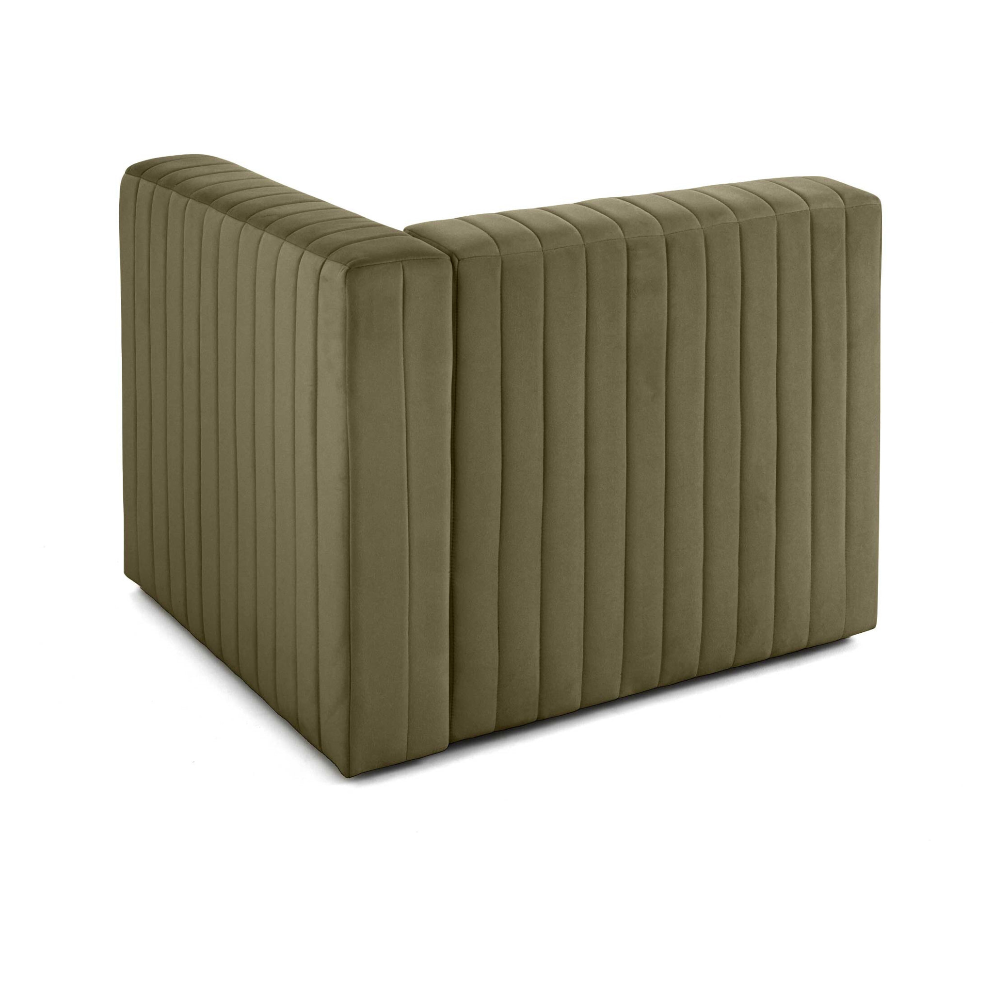 Nova - module d'assise droit - en velours - Vert