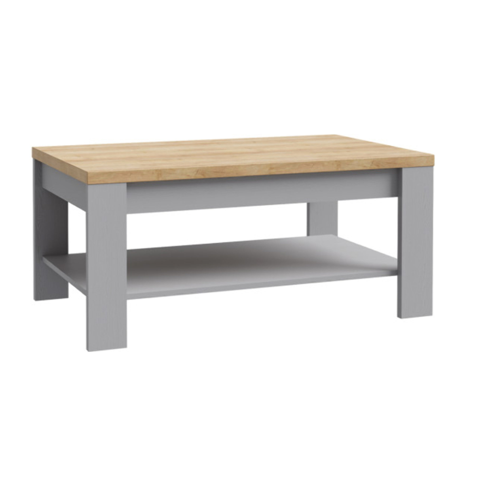 Table basse moderne de salon décor bois gris L100 cm - ST MALO