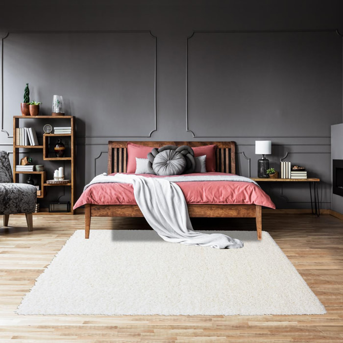 Tapis poils longs shaggy tissé motif uni ZASIVE