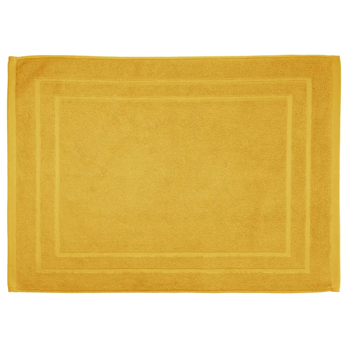 Tapis de bain coton jaune moutarde 50x70cm