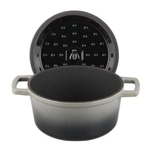 Cocotte en fonte ronde   - "Masseiron Ardoise"