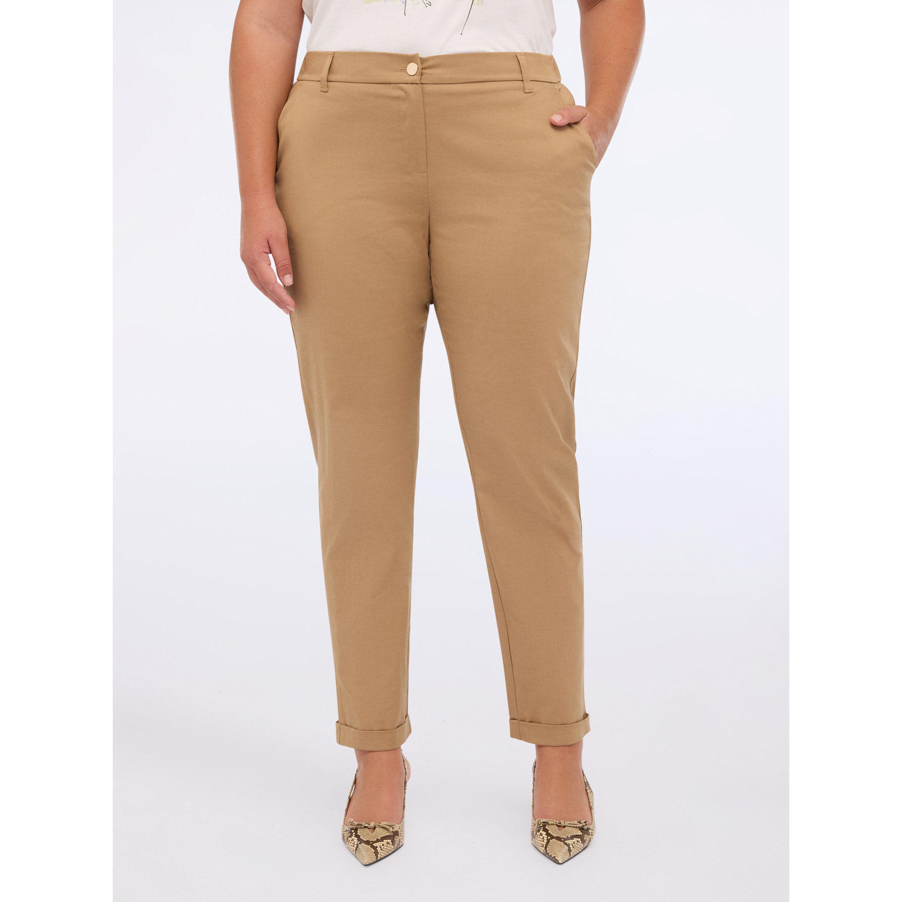 Fiorella Rubino - Pantaloni chino in misto cotone - Beige